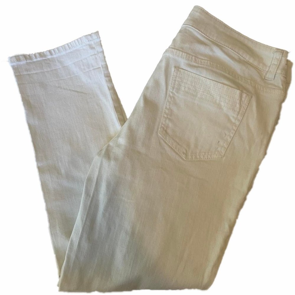 Chico's Platinum Denim White Cropped Straight Leg Mid Rise Size 1.5 (10)